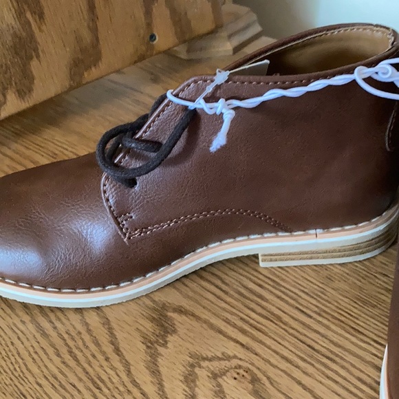 New Cat & Jack boys brown laced dress shoe size 3 - Picture 5 of 5